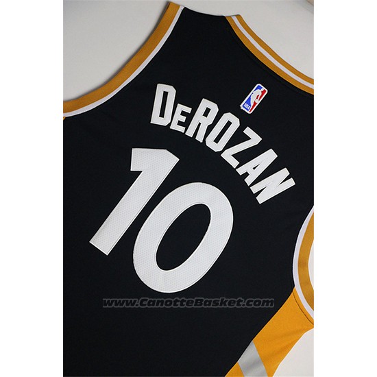 Maglia Toronto Raptors DeMar DeRozan #10 Nero Or